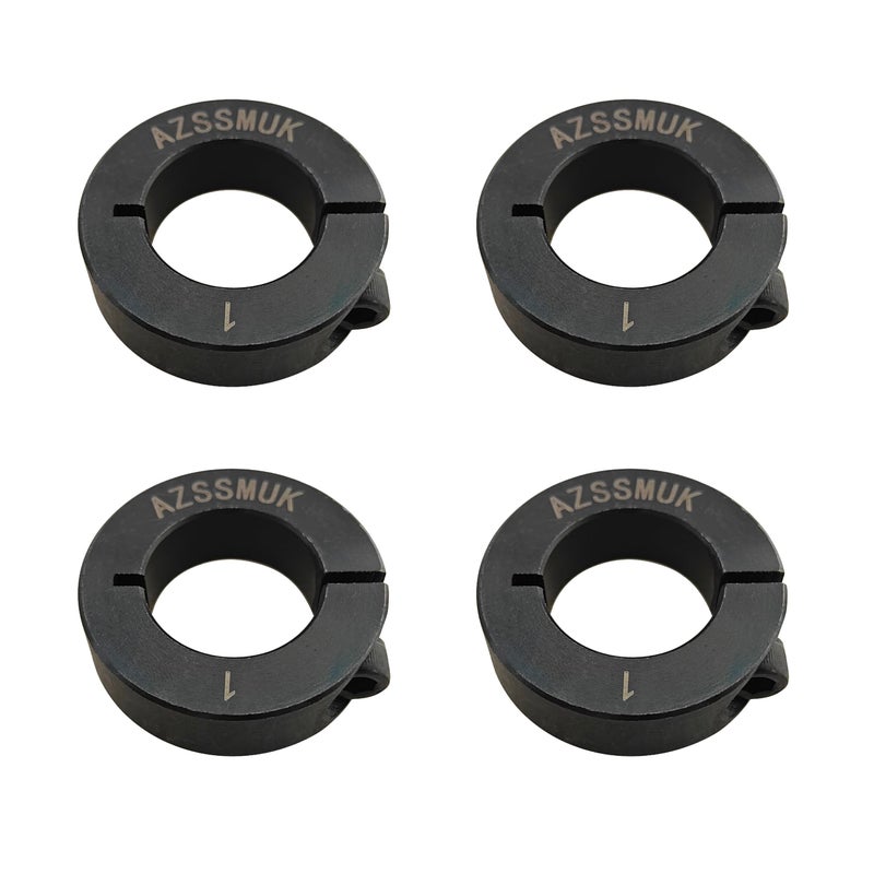 AZSSMUK Single Split Clamp-On Shaft Collar of Metal Material 1 inch Bore Set Screw - Image 1